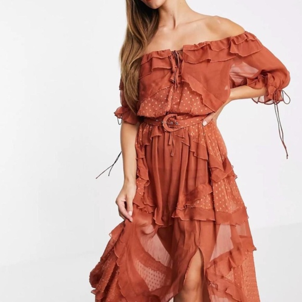 Orange asos dress